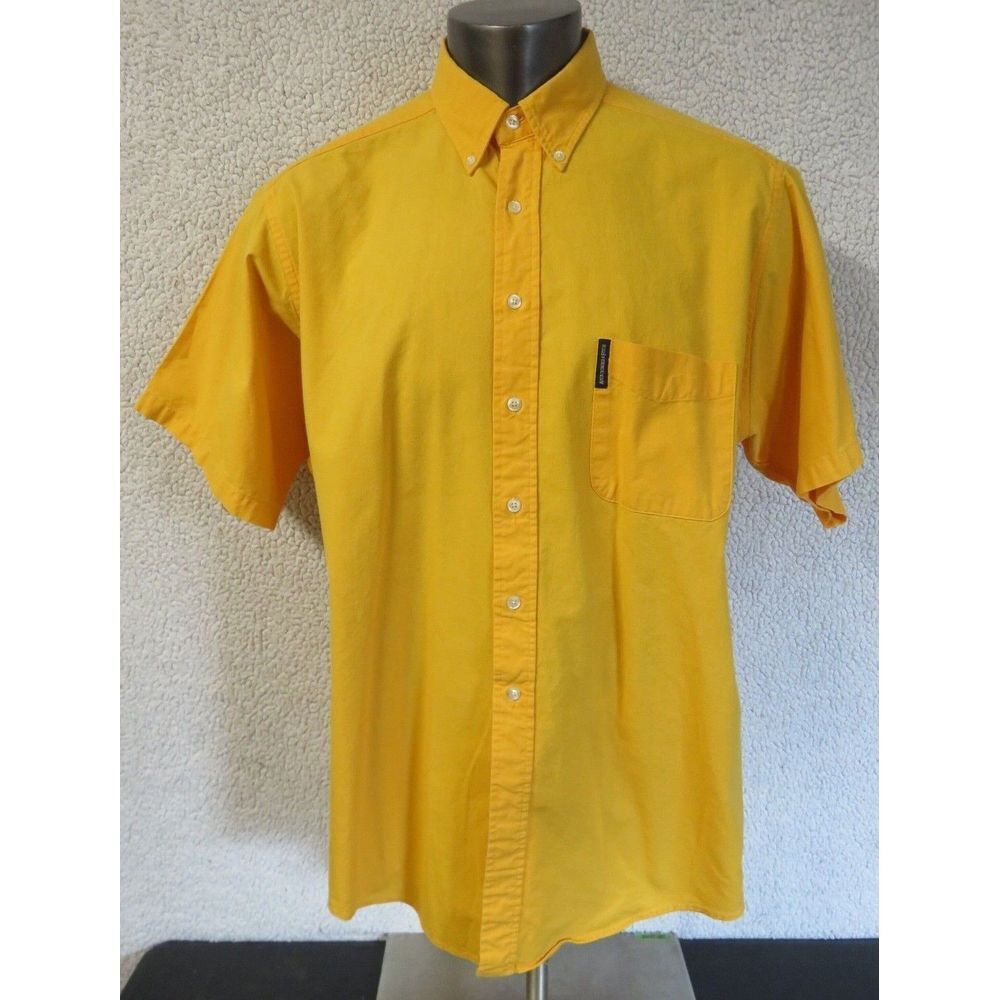 Vintage Abercrombie & Fitch The Big Shirt Mens Size XL Yellow USA Button Front